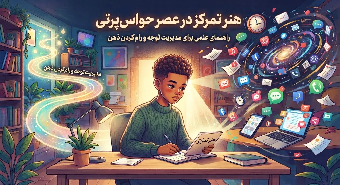 هنر تمرکز در عصر حواس‌پرتی؛  راهنمای علمی برای مدیریت توجه و رام‌کردن ذهن